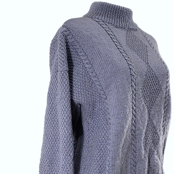 Handmade Oversize Knit Sweater Soft Warm Wool Beautiful Detailing Medium Large - Picture 4 of 6